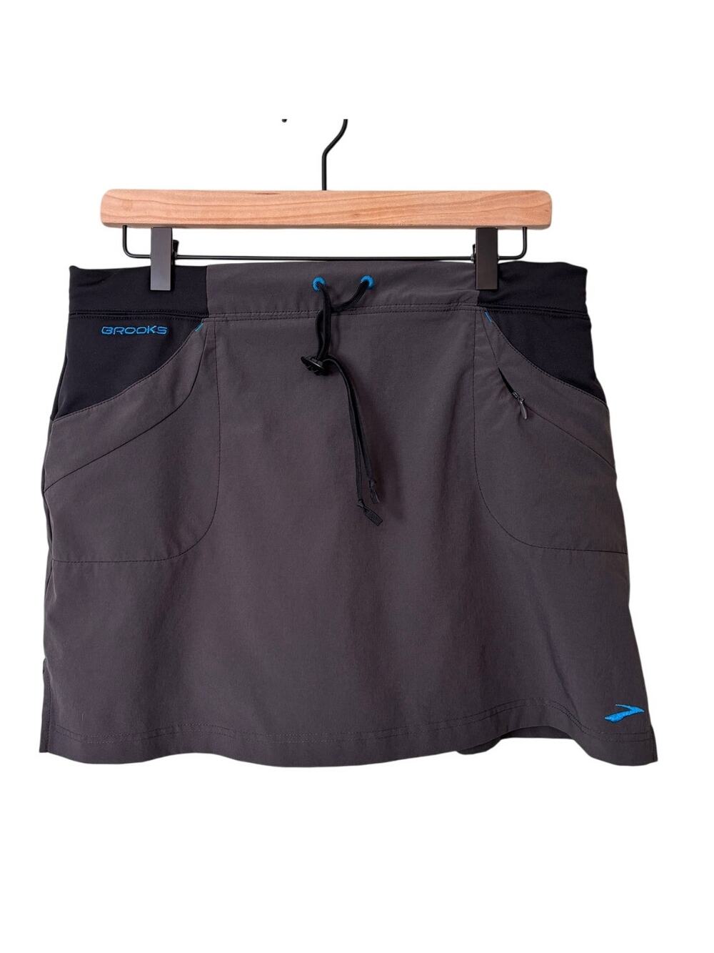 Brooks Running Skort, Black Gray Mini Size Medium